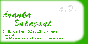 aranka dolezsal business card